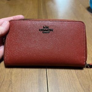 Coach Women's Burnt Orange Leather Wallet